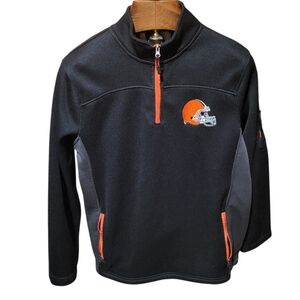 NFL Cleveland Browns Fleece Lined Quarter Zip Embroidered Jacket Size Medium